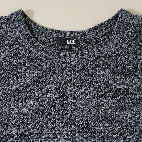 a.n.a. Women's Black Marled Crewneck Long Sleeve Pullover Sweater - Picture 7 of 10